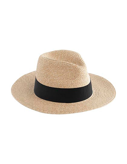 Straw Fedora - Natural / Black