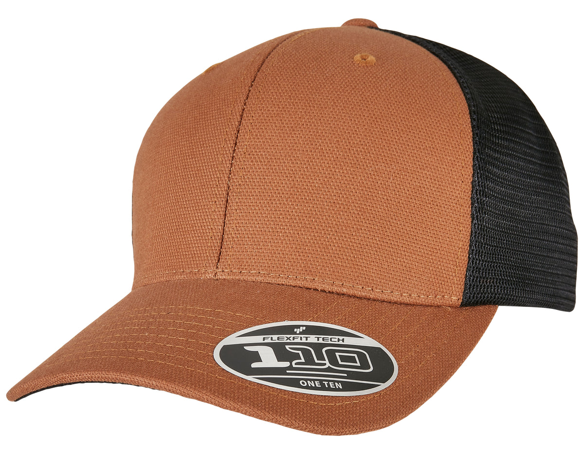 110 Structured Canvas Trucker Cap - Toffee / Black