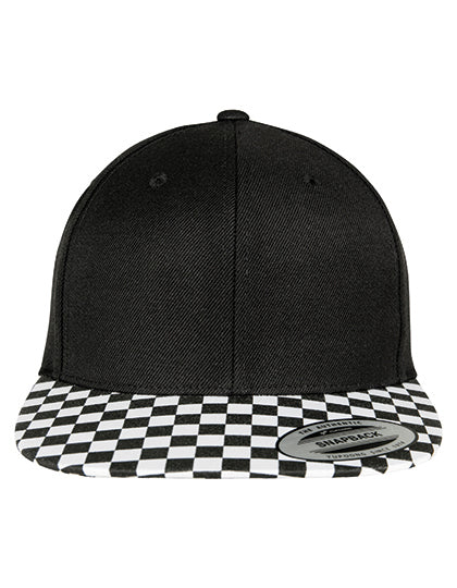 Checkerboard Snapback - Black / White