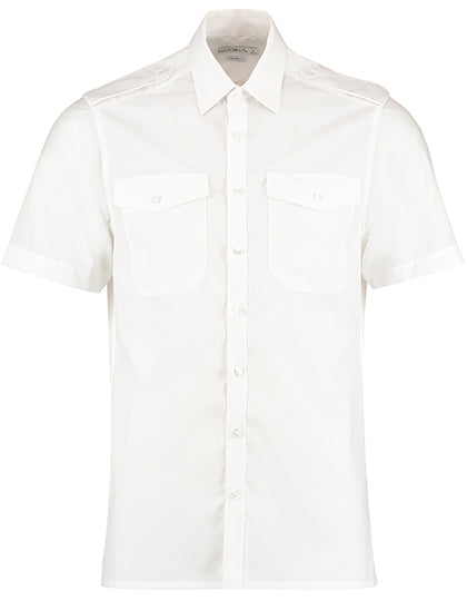 Men´s Tailored Fit Pilot Shirt Short Sleeve - White