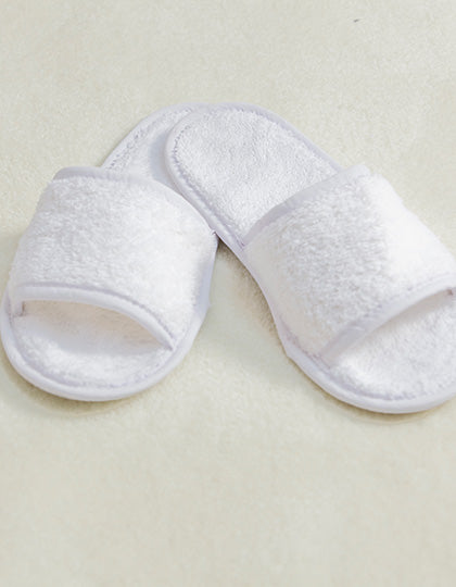 Classic Terry Slippers - Open Toe - White