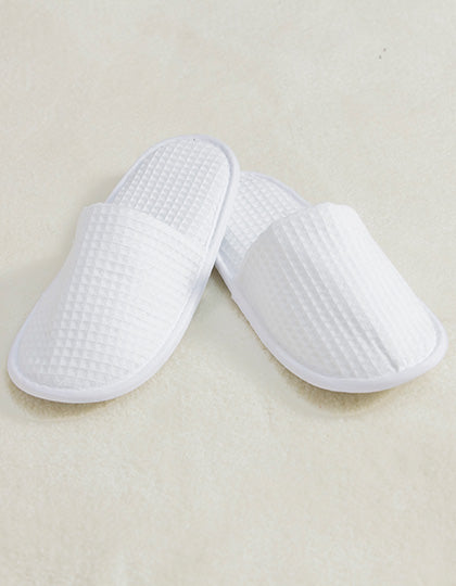Waffle Mule Slippers - White