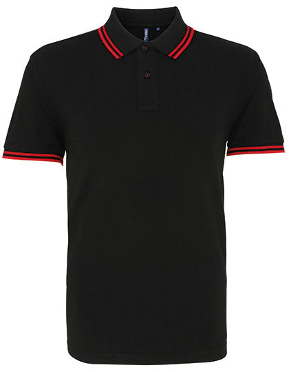 Men´s Classic Fit Tipped Polo - Black / Red