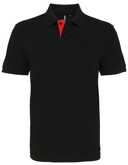 Men´s Classic Fit Contrast Polo - Black / Red