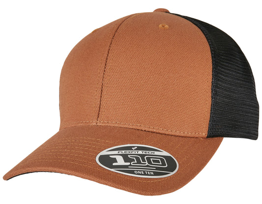 110 Structured Canvas Trucker Cap - Toffee / Black