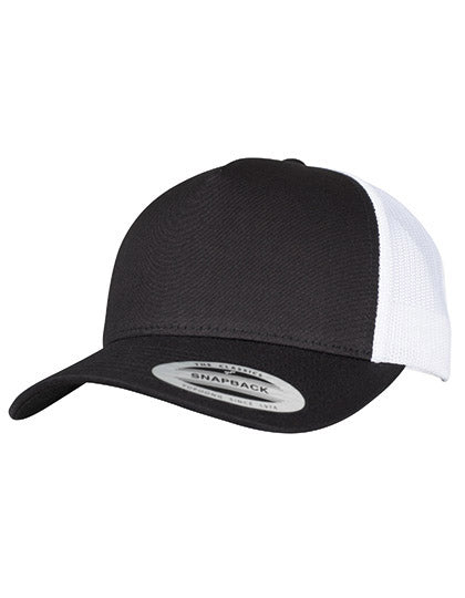 5-Panel Retro Trucker 2-Tone Cap - Black / White