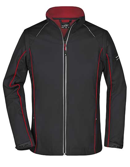 Ladies´ Zip-Off Softshell Jacket - Black / Red
