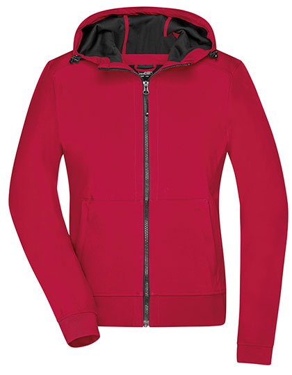 Ladies´ Hooded Softshell Jacket - Red / Black