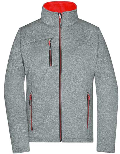 Ladies´ Softshell Jacket - Dark Melange / Red
