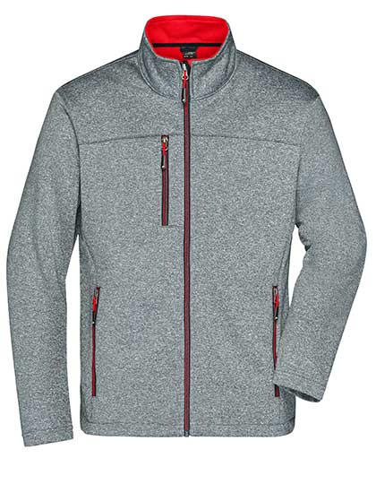 Men´s Softshell Jacket - Dark Melange / Red