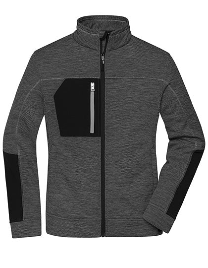 Ladies´ Structure Fleece Jacket - Black Melange / Black / Silver (Solid)