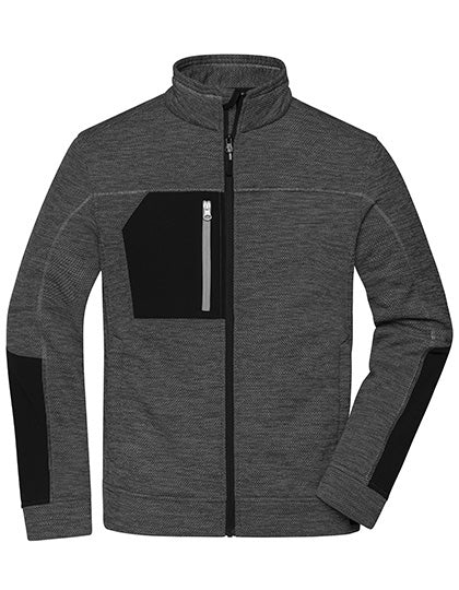 Men´s Structure Fleece Jacket - Black Melange / Black / Silver (Solid)