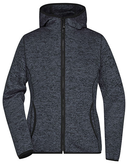Ladies´ Knitted Fleece Hoody - Dark Melange / Black