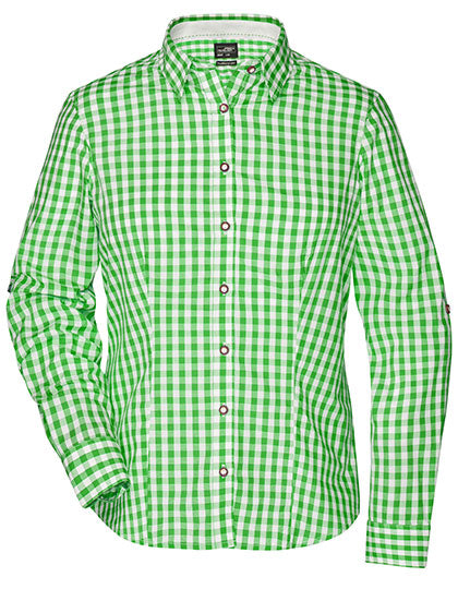 Ladies´ Traditional Shirt - Green / White