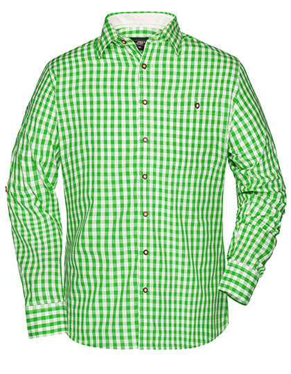 Men´s Traditional Shirt - Green / White