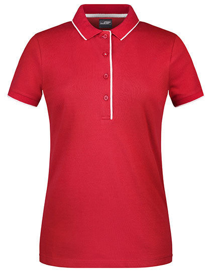 Ladies´ Polo Stripe - Red / White