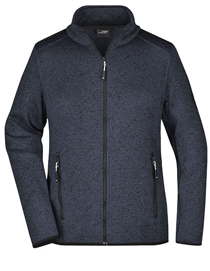 Ladies´ Knitted Fleece Jacket - Dark Grey Melange / Silver (Solid)