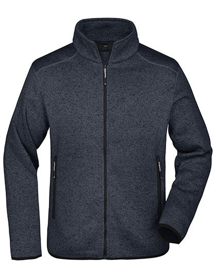 Men´s Knitted Fleece Jacket - Dark Grey Melange / Silver (Solid)