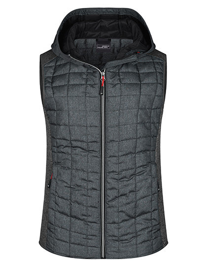 Ladies´ Knitted Hybrid Vest - Grey Melange / Anthracite Melange
