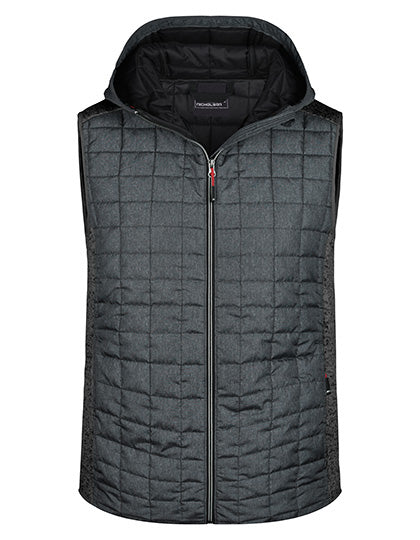 Men´s Knitted Hybrid Vest - Grey Melange / Anthracite Melange