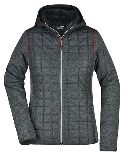Ladies´ Knitted Hybrid Jacket - Grey Melange / Anthracite Melange