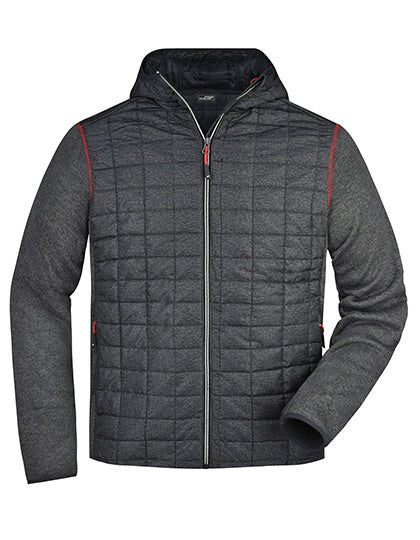 Men´s Knitted Hybrid Jacket - Grey Melange / Anthracite Melange