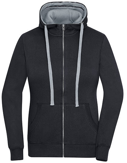 Ladies´ Lifestyle Zip-Hoody - Black / Grey Heather