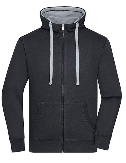 Men´s Lifestyle Zip-Hoody - Black / Grey Heather