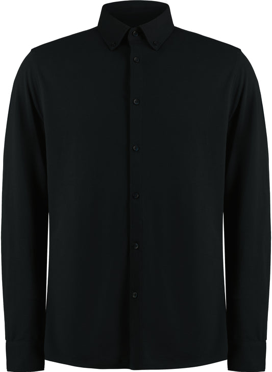 Tailored Fit Superwash® 60º Pique Shirt Long Sleeve - Black