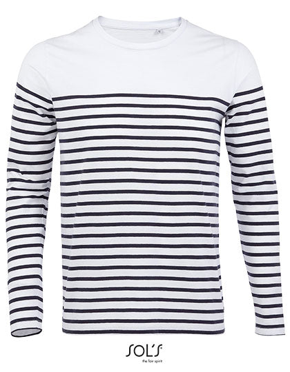 Men´s Long Sleeve Striped T-Shirt Matelot - White / Navy