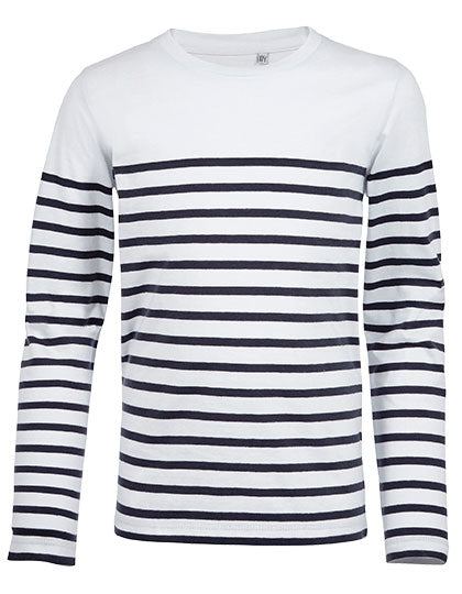 Kids´ Long Sleeve Striped T-Shirt Matelot - White / Navy