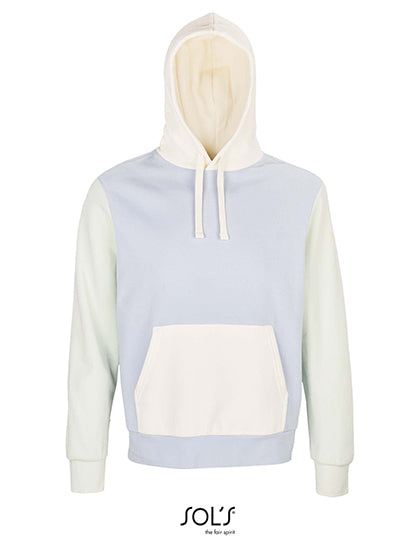 Unisex Collins Hooded Sweatshirt - Creamy Blue / Creamy White / Creamy Green