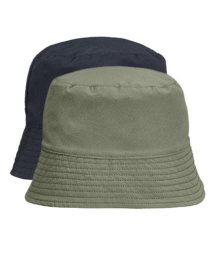 Unisex Nylon Bucket Hat - Black / Khaki