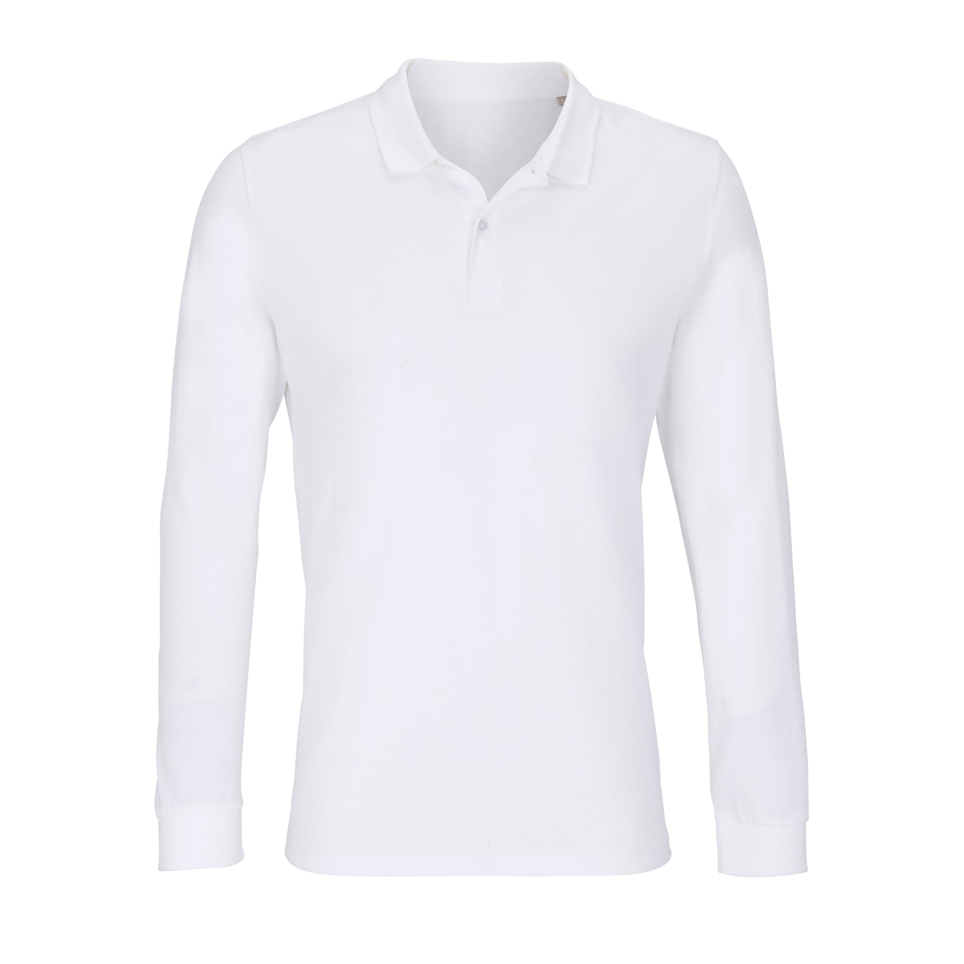 Unisex Long Sleeve Polo Shirt Planet - White