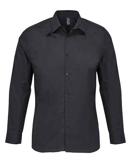 Men´s Poplin Shirt Long Sleeve Bailey - Black