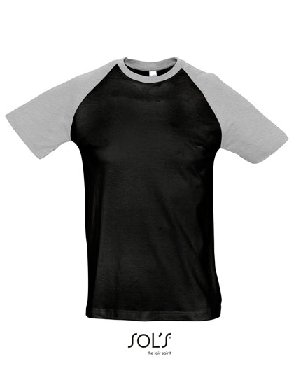 Raglan T-Shirt Funky 150 - Black / Grey Melange