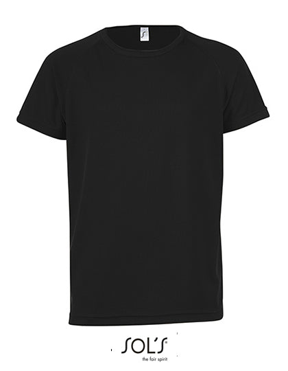 Kids´ Raglan Sleeved T-Shirt Sporty - Black