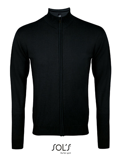 Men´s Zipped Knitted Cardigan Gordon - Black