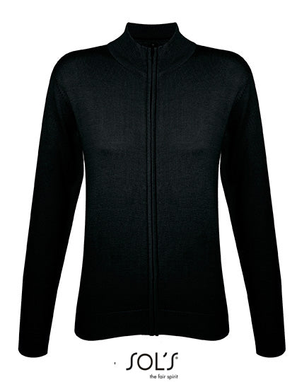 Women´s Zipped Knitted Cardigan Gordon - Black