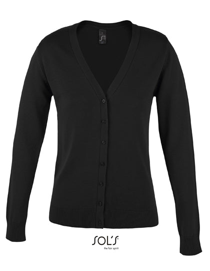 Women´s Golden V-Neck Knitted Cardigan - Black