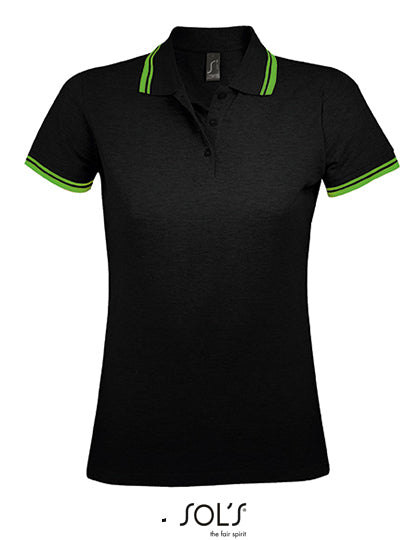 Women´s Polo Shirt Pasadena - Black / Lime