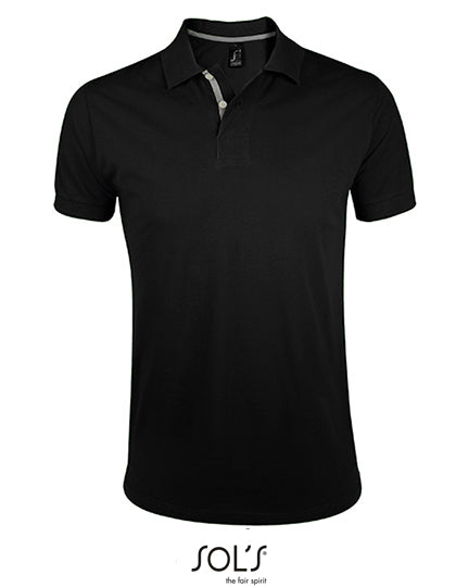 Men´s Polo Shirt Portland - Black / Grey (Solid)