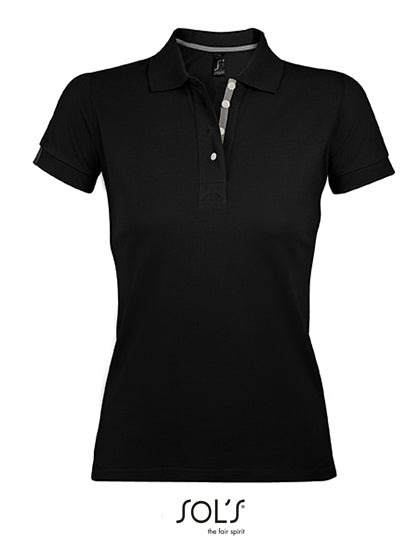 Women´s Polo Shirt Portland - Black / Grey (Solid)