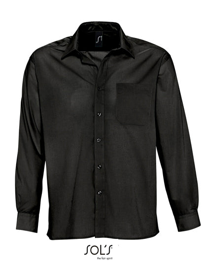 Popeline-Shirt Baltimore Long Sleeve - Black