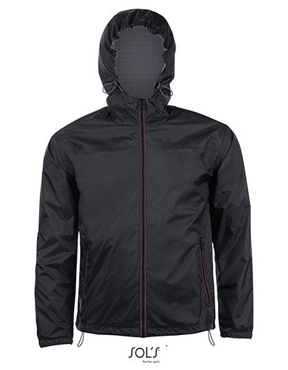 Unisex Lined Windbreaker Skate Jacket - Black / Red