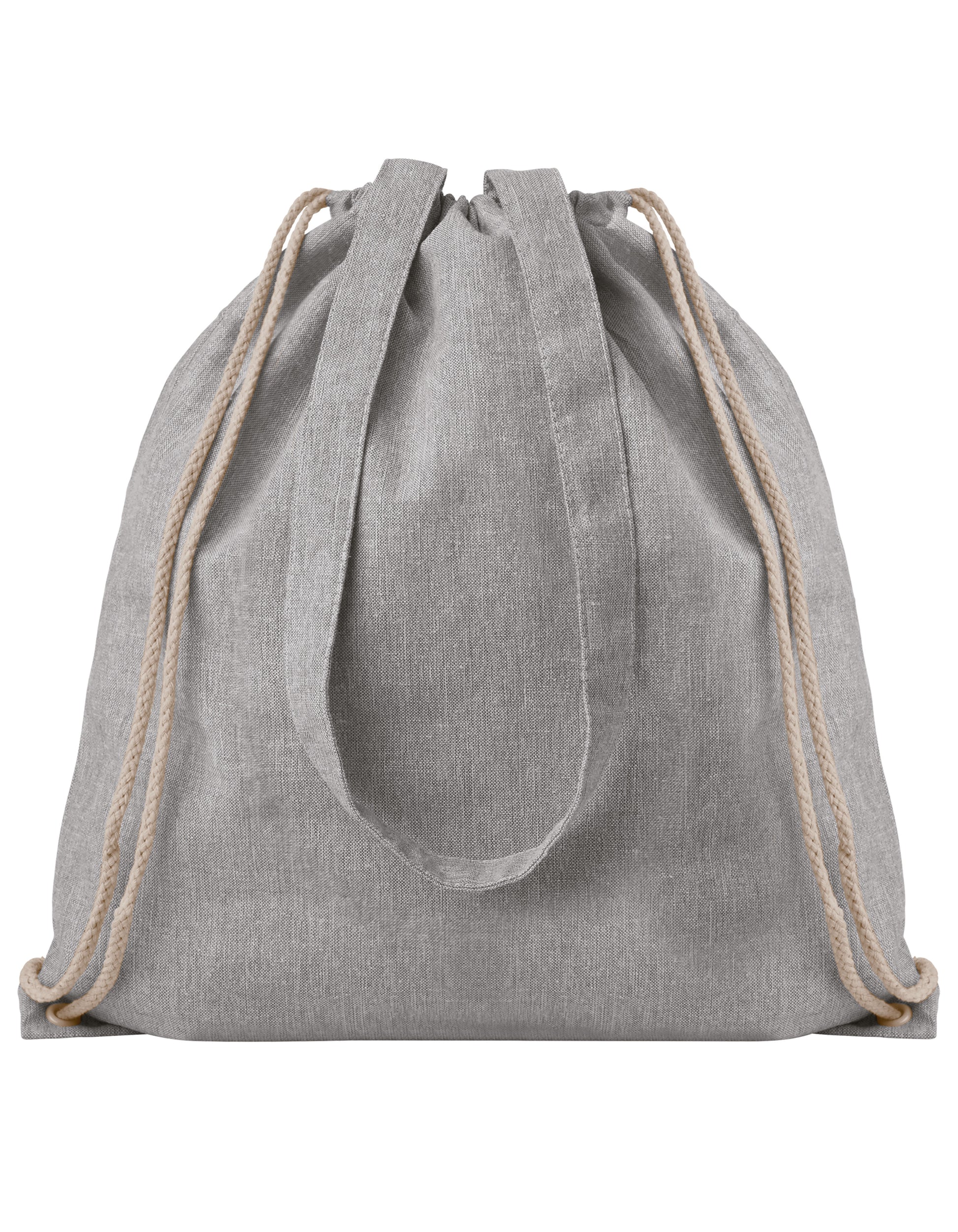 Drawstring Backpack With Handles Atlanta - Grey Melange