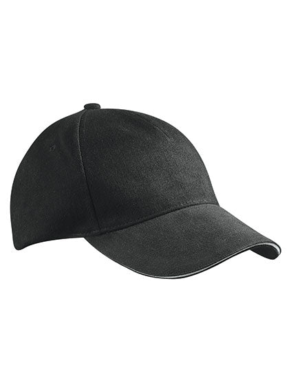 5 Panel Sandwich Cap - Black / White