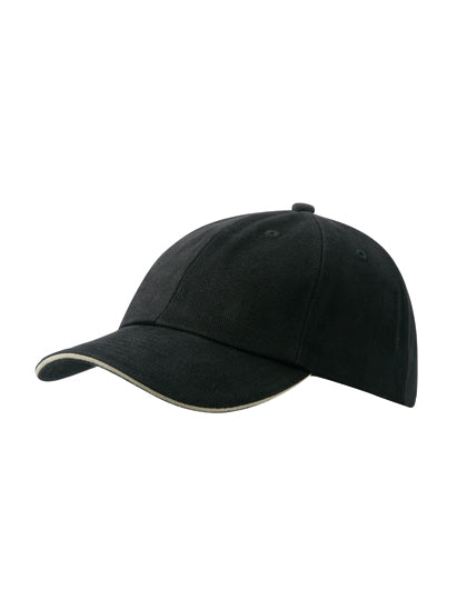 6-Panel Raver Sandwich Cap - Black / Beige