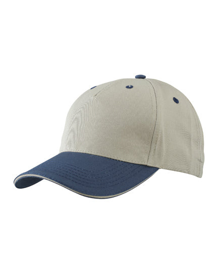 5 Panel Sandwich Cap - Beige / Navy