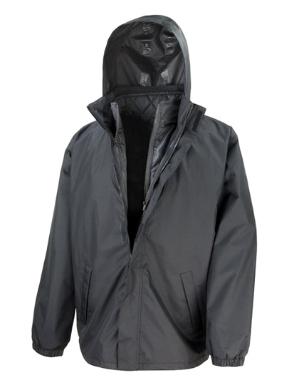 3-in-1 Jacket With Quilted Bodywarmer - Black
